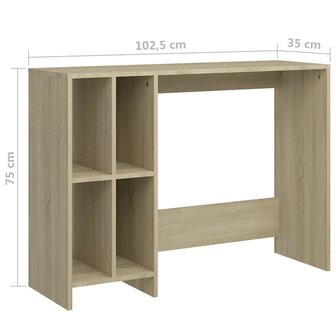 Bureau 102,5x35x75 cm bewerkt hout sonoma eikenkleurig 6