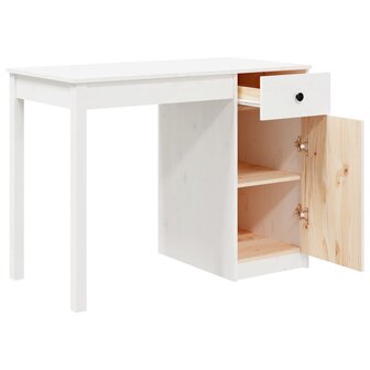 Bureau 100x50x75 cm massief grenenhout wit 7