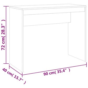 Bureau 90x40x72 cm bewerkt hout bruin eikenkleur 8