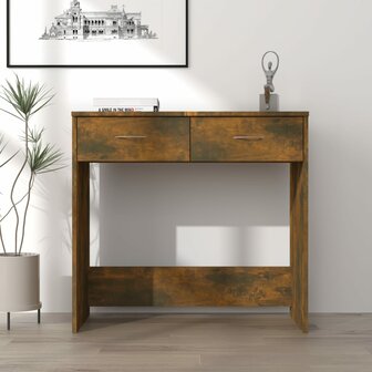 Bureau 80x40x75 cm bewerkt hout gerookt eikenkleurig 1