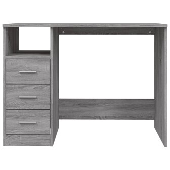 Bureau met lades 102x50x76 cm bewerkt hout grijs sonoma eiken 6