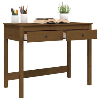 Bureau met lades 100x50x78 cm massief grenenhout honingbruin 5