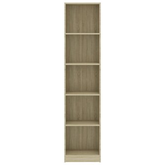 Boekenkast met 5 schappen 40x24x175 cm bewerkt hout sonoma eik 4