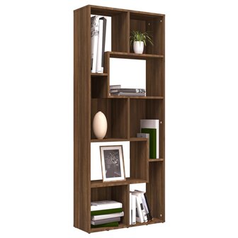 Boekenkast 67x24x161 cm bewerkt hout bruin eikenkleur 8