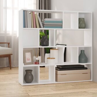 Boekenkast/kamerscherm 105x24x102 cm wit 1