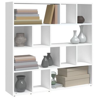 Boekenkast/kamerscherm 105x24x102 cm wit 4