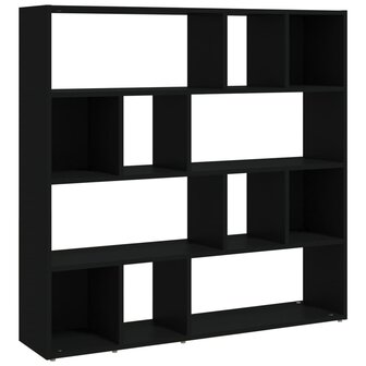 Boekenkast/kamerscherm 105x24x102 cm zwart 2