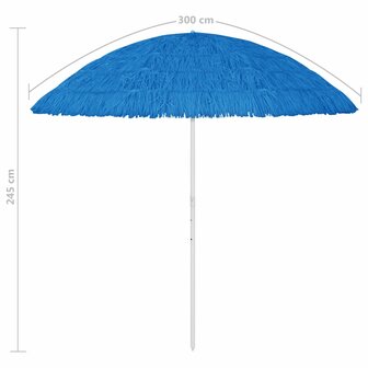 Strandparasol Hawa&iuml; 300 cm blauw 8