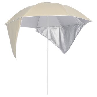 Strandparasol met zijwanden 215 cm zandkleurig 1