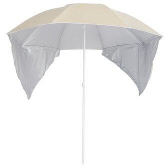 Strandparasol met zijwanden 215 cm zandkleurig 2