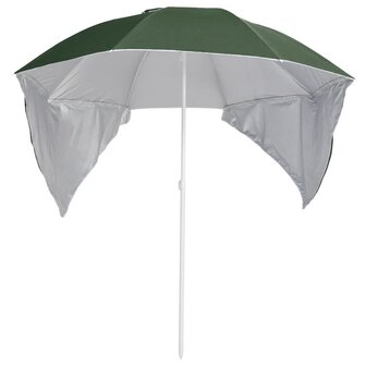 Strandparasol met zijwanden 215 cm groen 2