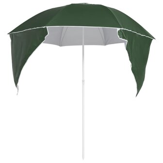 Strandparasol met zijwanden 215 cm groen 4