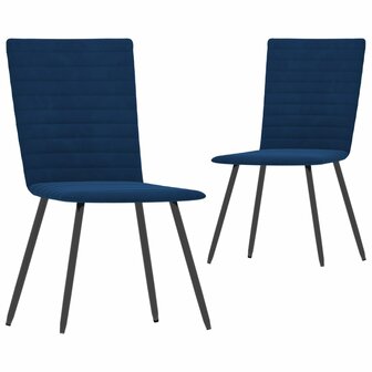 Eetkamerstoelen 2 st fluweel blauw 1