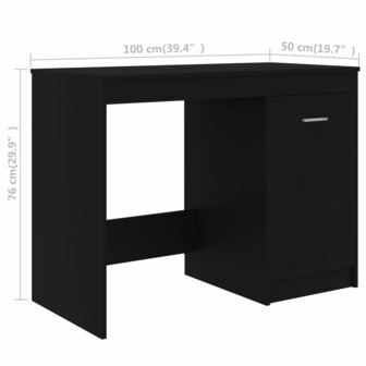 Bureau 140x50x76 cm bewerkt hout zwart 9