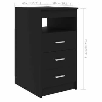 Bureau 140x50x76 cm bewerkt hout zwart 10