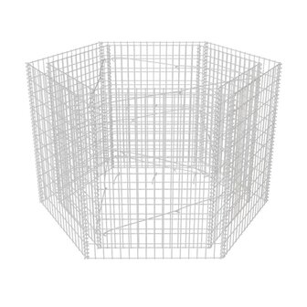 Gabion plantenbak verhoogd zeshoekig 160x140x100 cm 2