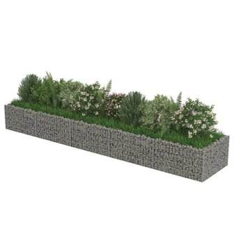 Gabion plantenbak verhoogd 450x90x50 cm gegalvaniseerd staal 4