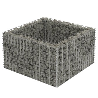 Gabion plantenbak verhoogd 90x90x50 cm gegalvaniseerd staal 2