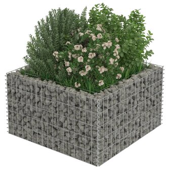 Gabion plantenbak verhoogd 90x90x50 cm gegalvaniseerd staal 4