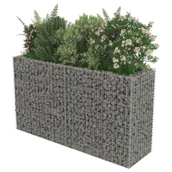 Gabion plantenbak verhoogd 180x50x100 cm gegalvaniseerd staal 4