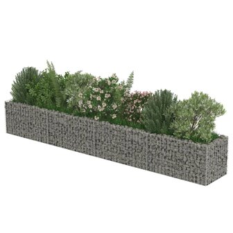 Gabion plantenbak verhoogd 360x50x50 cm gegalvaniseerd staal 4