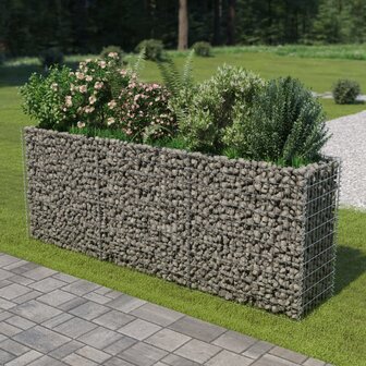 Gabion plantenbak verhoogd 270x50x100 cm gegalvaniseerd staal 1