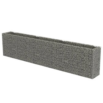 Gabion plantenbak verhoogd 450x50x100 cm gegalvaniseerd staal 2