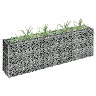 Gabion plantenbak verhoogd 180x30x60 cm gegalvaniseerd staal 1