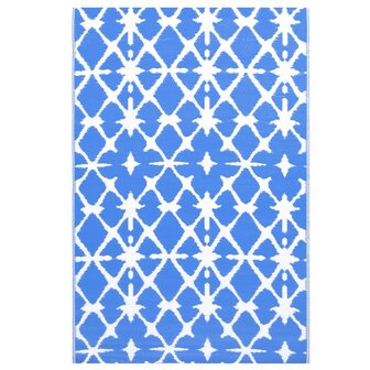 Buitenkleed 80x150 cm PP blauw en wit 2