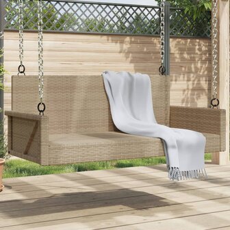 Schommelbank 119x56x48 cm poly rattan beige 1