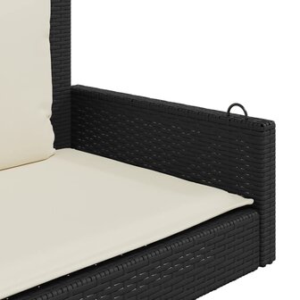 Schommelbank met kussens 119x56x48 cm poly rattan zwart 7