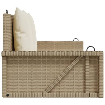 Schommelbank met kussens 119x56x48 cm poly rattan beige 5