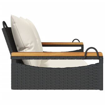 Schommelbank met kussens 109x62x40 cm poly rattan zwart 5