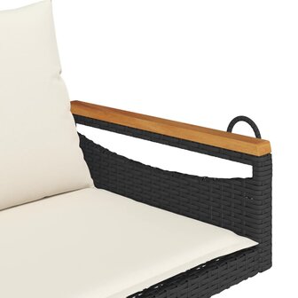 Schommelbank met kussens 109x62x40 cm poly rattan zwart 7