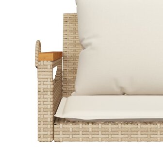 Schommelbank met kussens 109x62x40 cm poly rattan beige 8