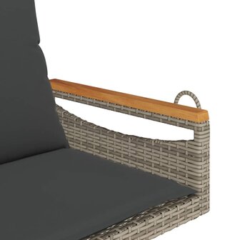 Schommelbank met kussens 63x62x40 cm poly rattan grijs 7