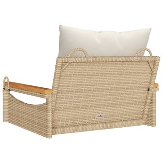 Schommelbank met kussens 63x62x40 cm poly rattan beige 6