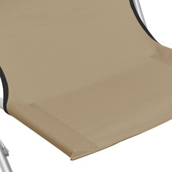 Strandstoelen 2 st inklapbaar stof taupe 7