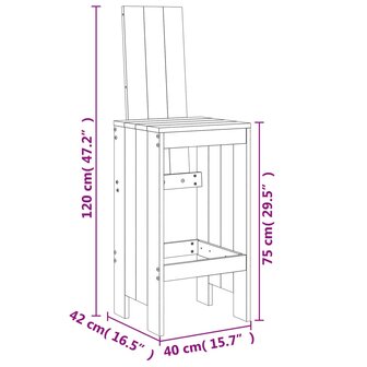 5-delige Barset massief grenenhout wit 10