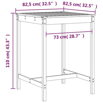 5-delige Barset massief grenenhout zwart 9