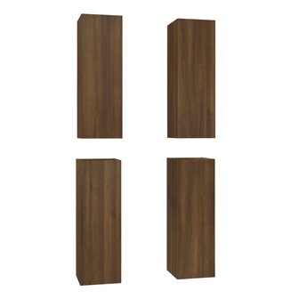 Tv-meubelen 4 st 30,5x30x90 cm bewerkt hout bruin eikenkleur 2