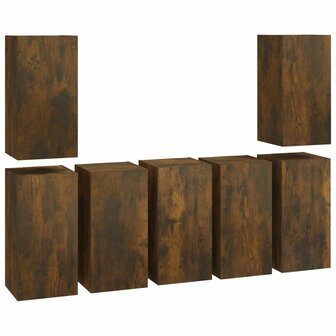 Tv-meubels 7 st 30,5x30x60 cm bewerkt hout gerookt eikenkleurig 2