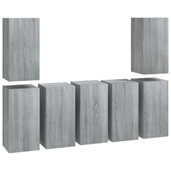 Tv-meubels 7 st 30,5x30x60 cm bewerkt hout grijs sonoma eiken 2