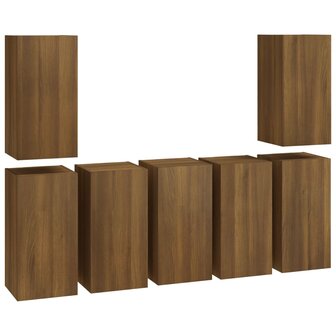 Tv-meubels 7 st 30,5x30x60 cm bewerkt hout bruin eikenkleur 2