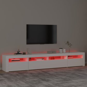 Tv-meubel met LED-verlichting 240x35x40 cm wit 5