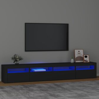 Tv-meubel met LED-verlichting 240x35x40 cm zwart 1