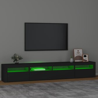 Tv-meubel met LED-verlichting 240x35x40 cm zwart 4