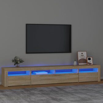 Tv-meubel met LED-verlichting 240x35x40 cm sonoma eikenkleurig 1