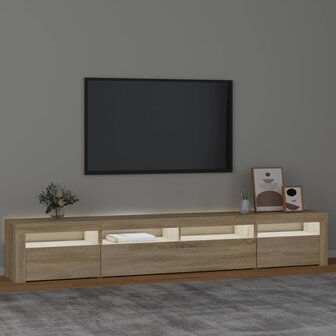 Tv-meubel met LED-verlichting 240x35x40 cm sonoma eikenkleurig 3