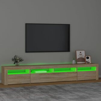 Tv-meubel met LED-verlichting 240x35x40 cm sonoma eikenkleurig 4